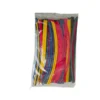 a bag of colorful plastic tubes