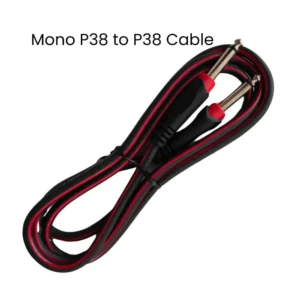 a black and red cable with two jacks